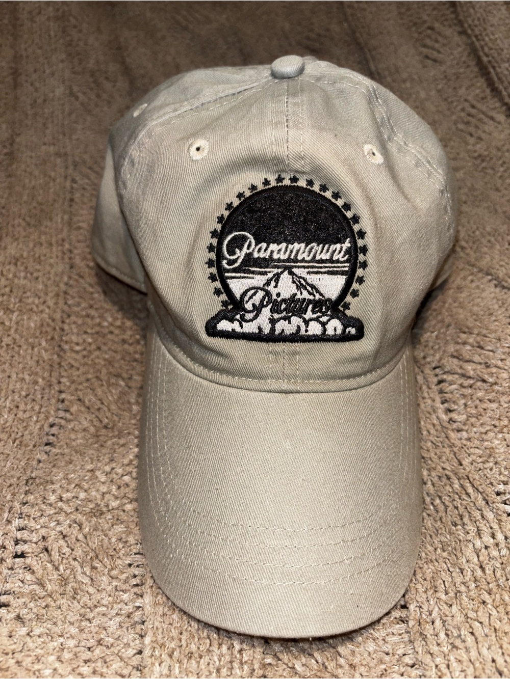 Paramount Pictures Vintage Khaki Embroidered Logo Dad Hat Adjustable Cap